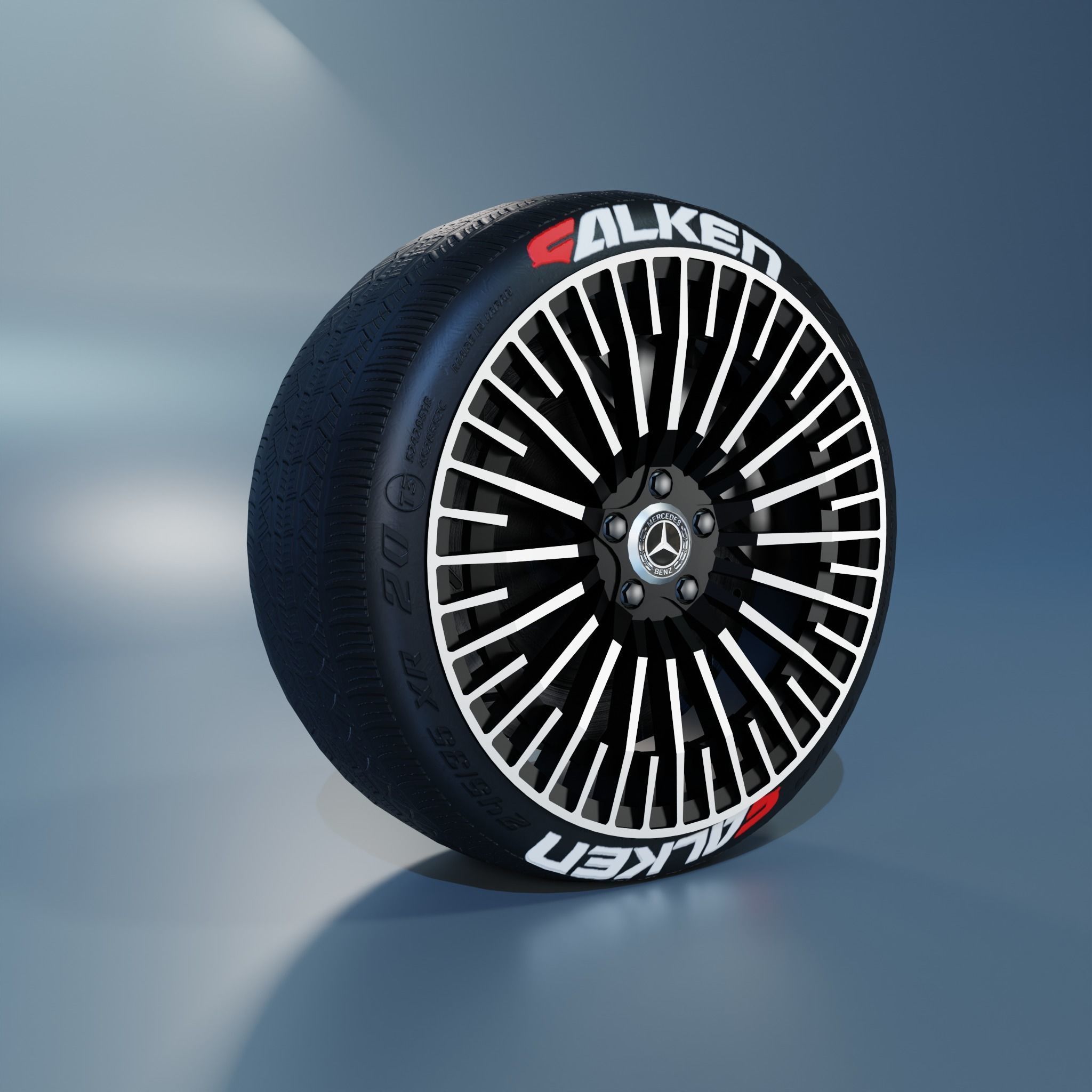 Mercedes Amg H264 Wheel Low-poly 3D model_1