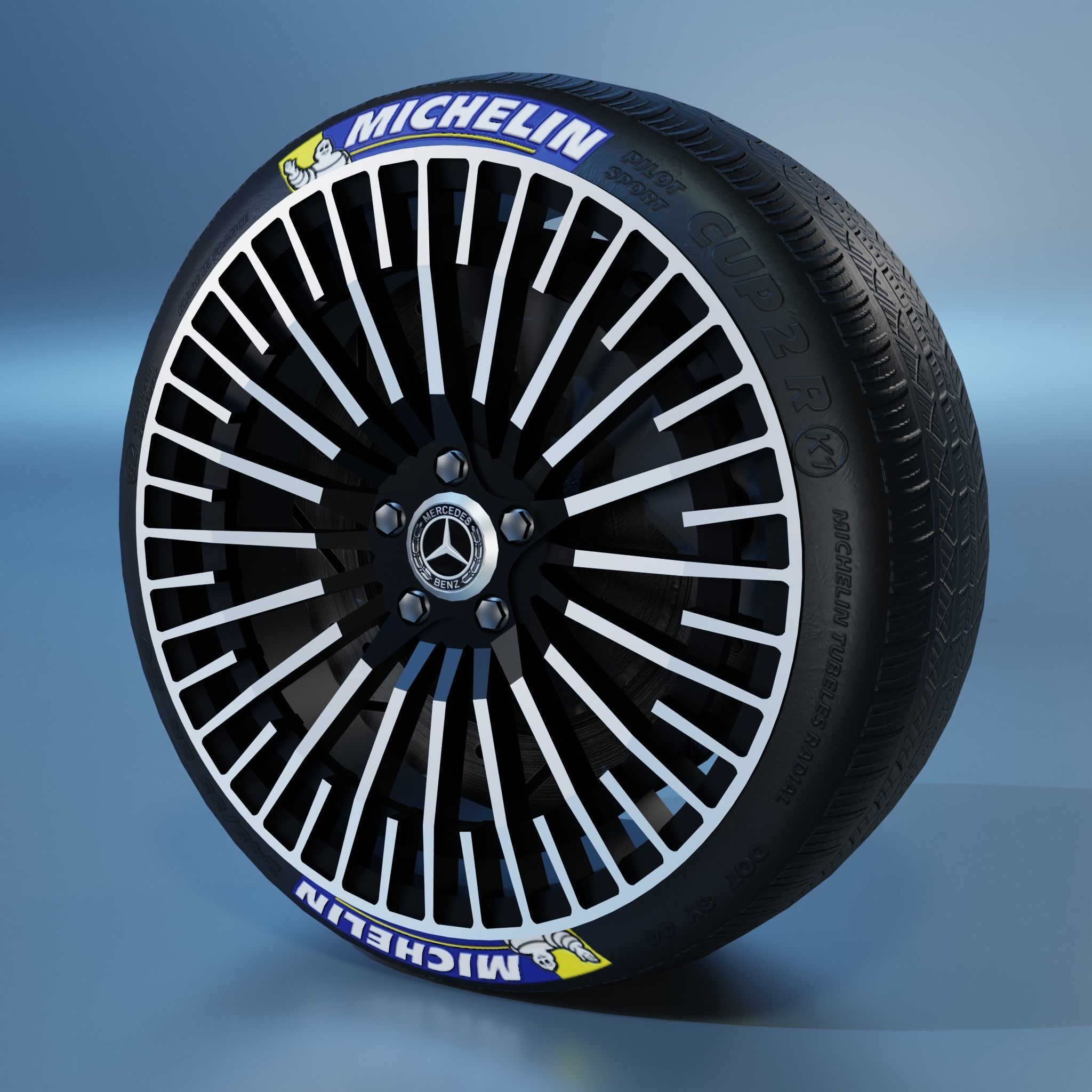 Mercedes Amg H264 Wheel Low-poly 3D model_2