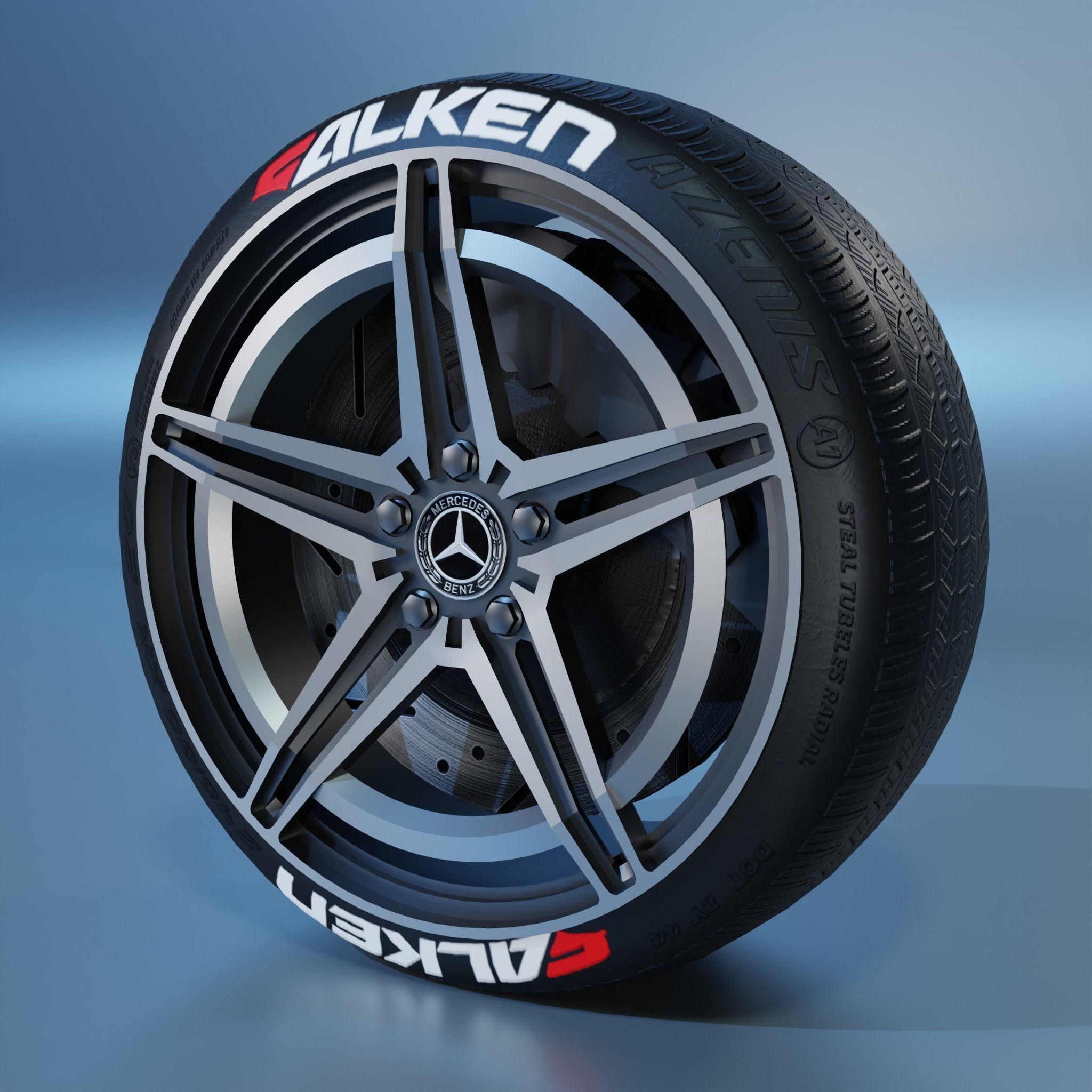 Mercedes Amg N293 Wheel Low-poly 3D model_1