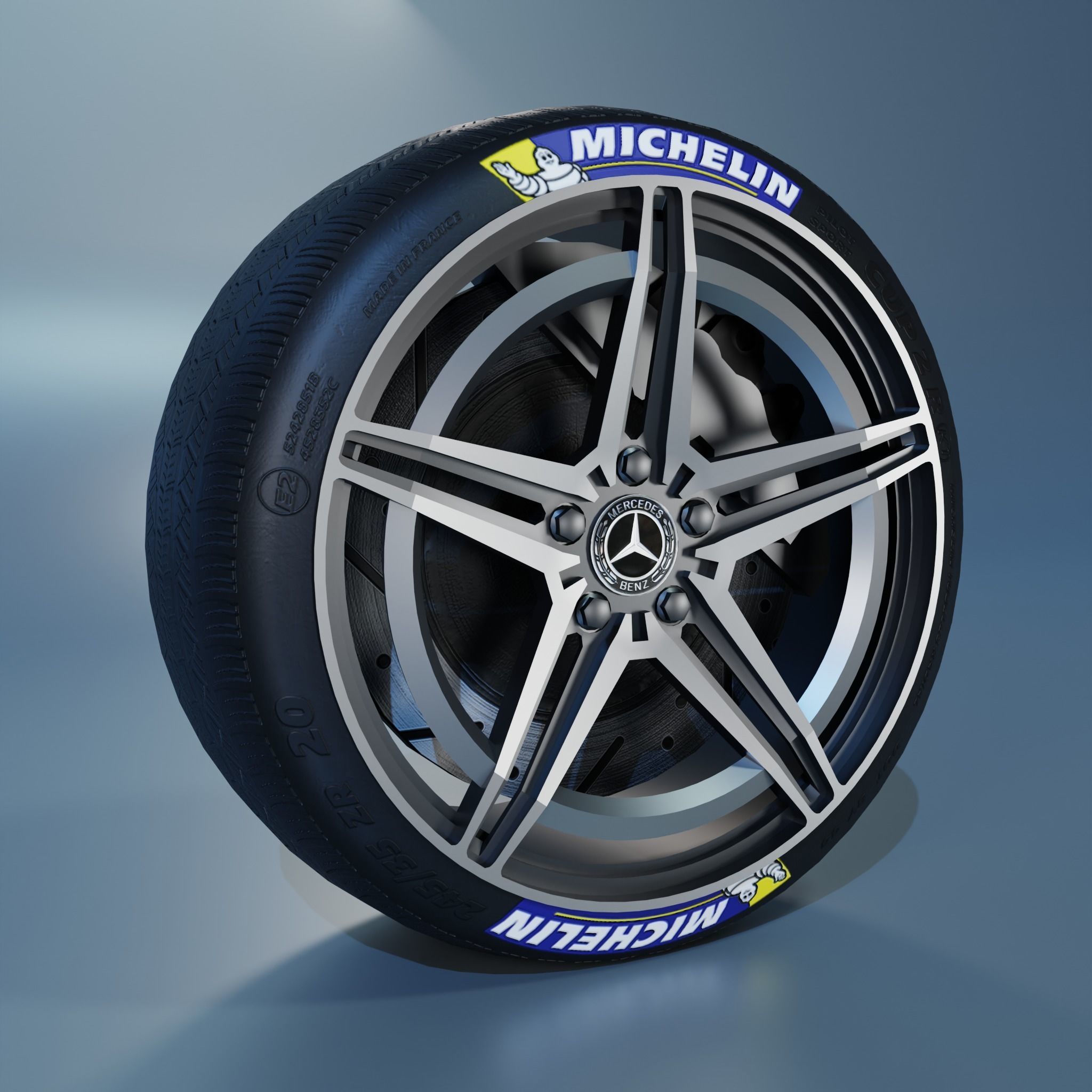 Mercedes Amg N293 Wheel Low-poly 3D model_2