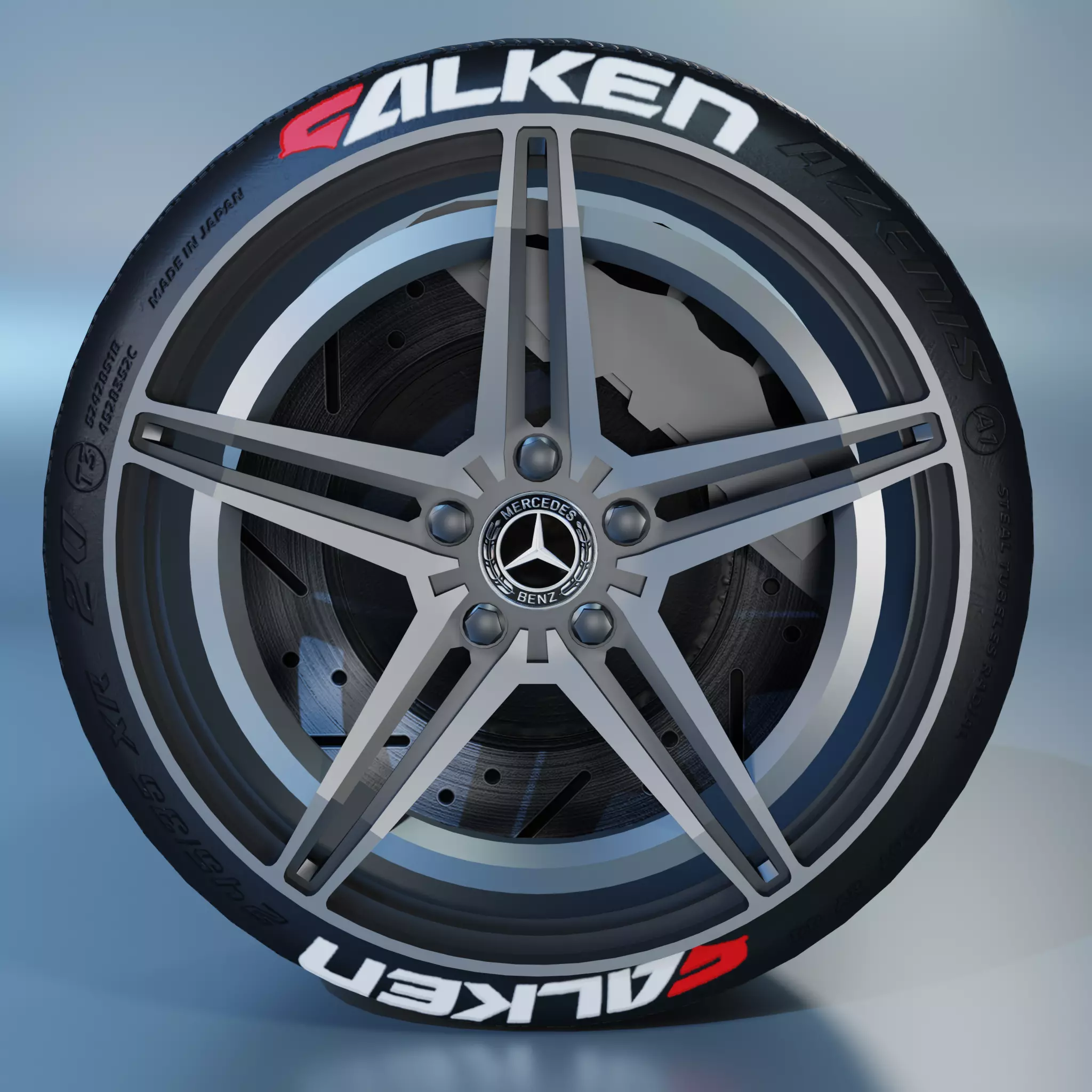 Mercedes Amg N293 Wheel Low-poly 3D model_0