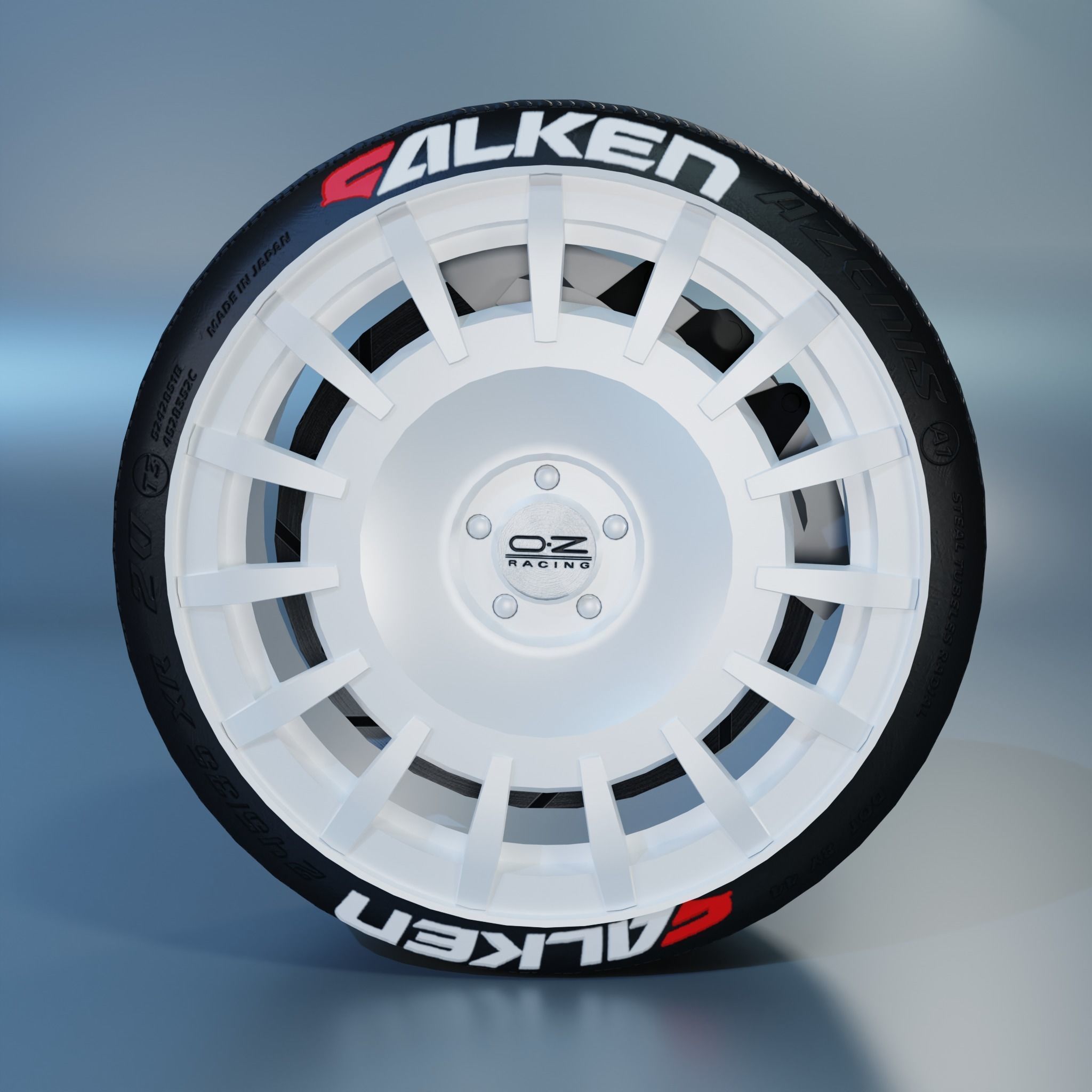 OZ Dark Graphite Wheel Low-poly 3D model_2