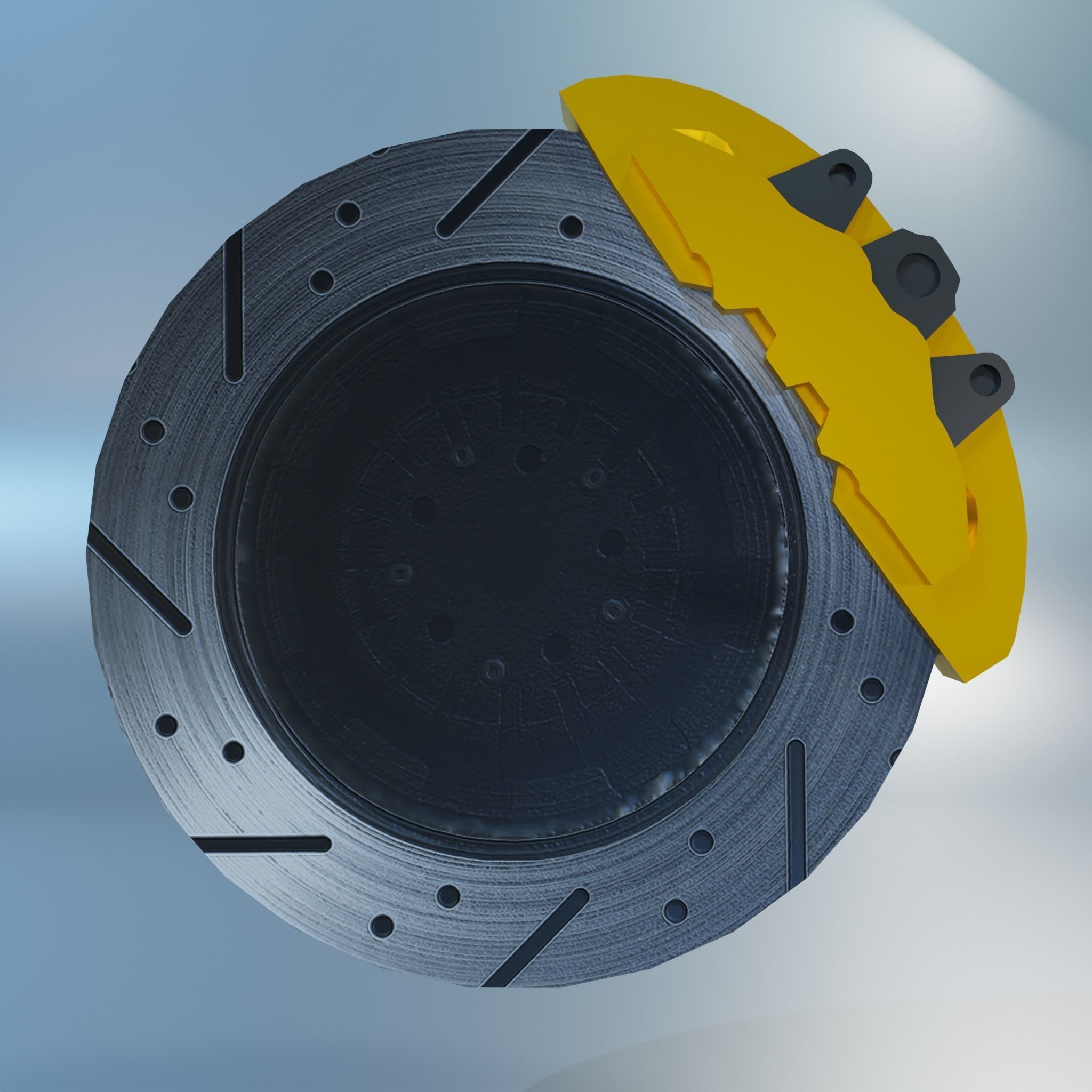 OZ Dark Graphite Wheel Low-poly 3D model_5