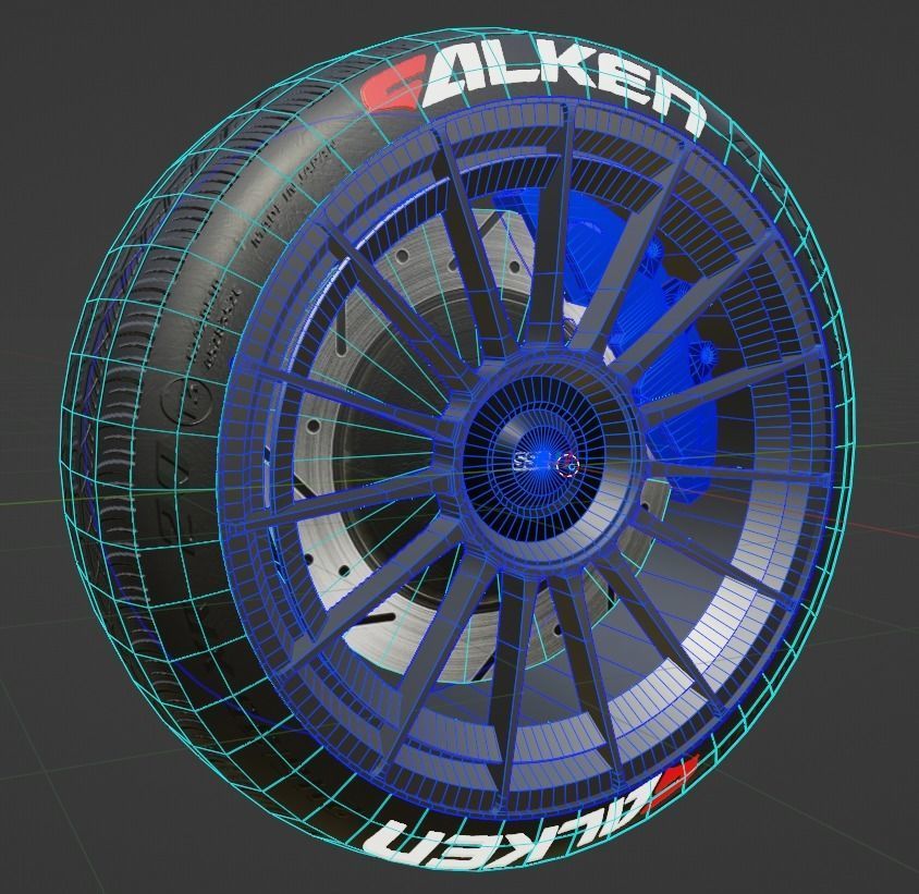 OZ Racing SuperTurismo Wheel Low-poly 3D model_3
