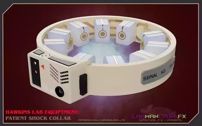 Hawkins Lab Shock Collar Stranger Things Cosplay 3D print model