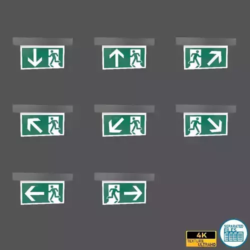 Exit Sign v1 Pack Vol 1 Low-poly 3D model