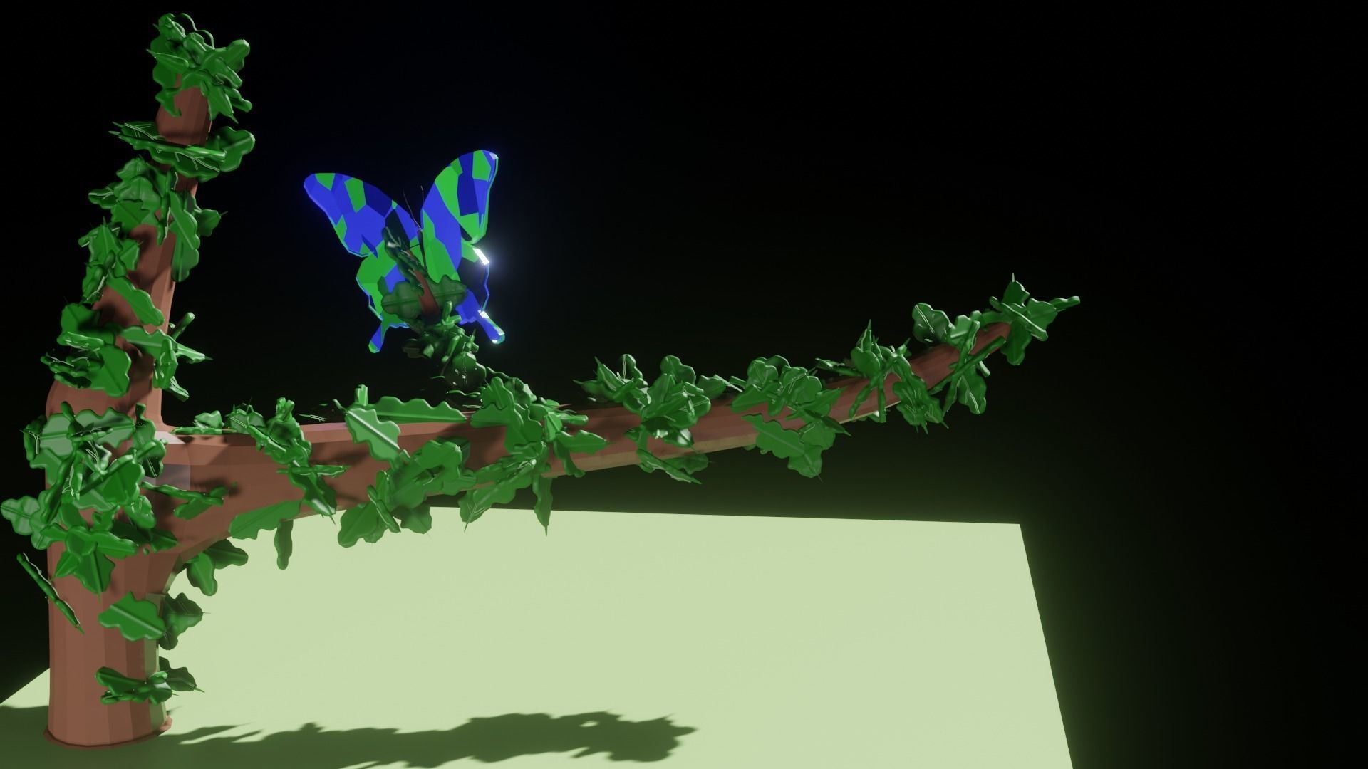 Fly Butterfly Low-poly 3D model_8
