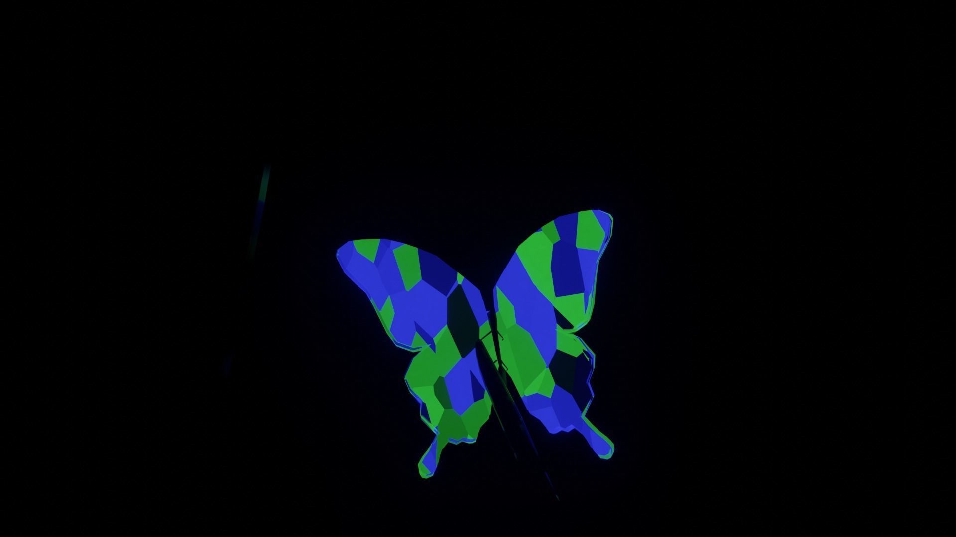 Fly Butterfly Low-poly 3D model_2