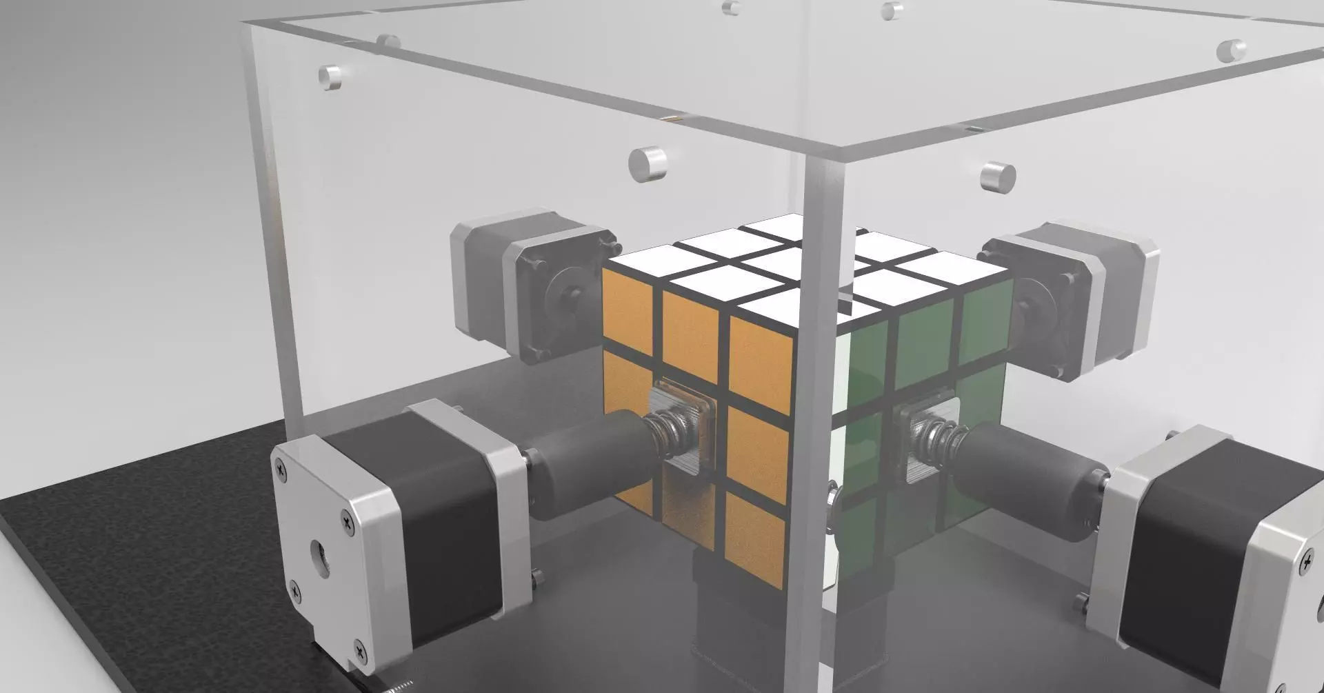 Rubiks Cube solving robot full detailed CAD 3D print model