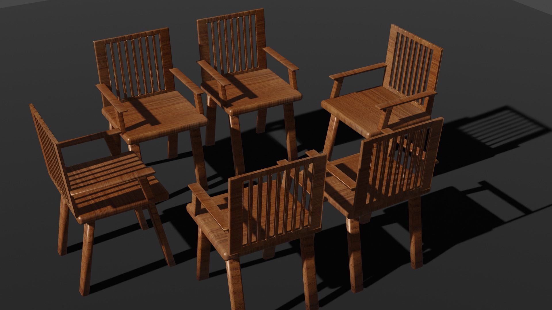 low-poly chair model game ready Low-poly 3D model_2