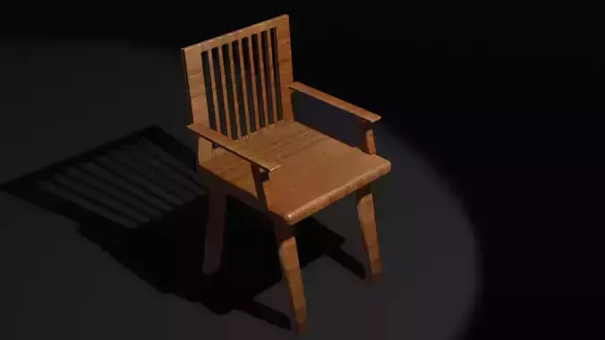 low-poly chair model game ready