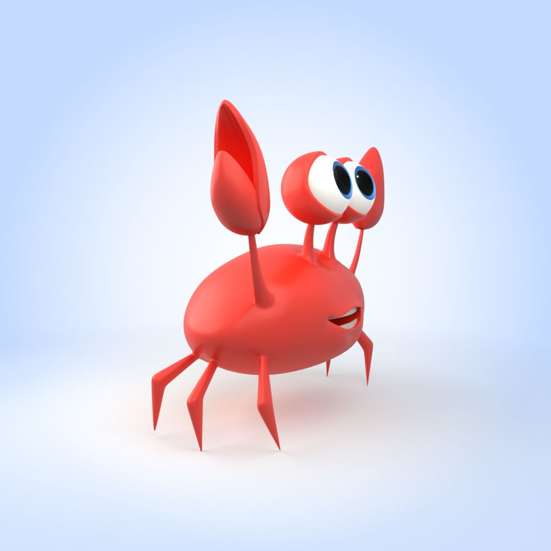 Cartoon Crab 3D model_1