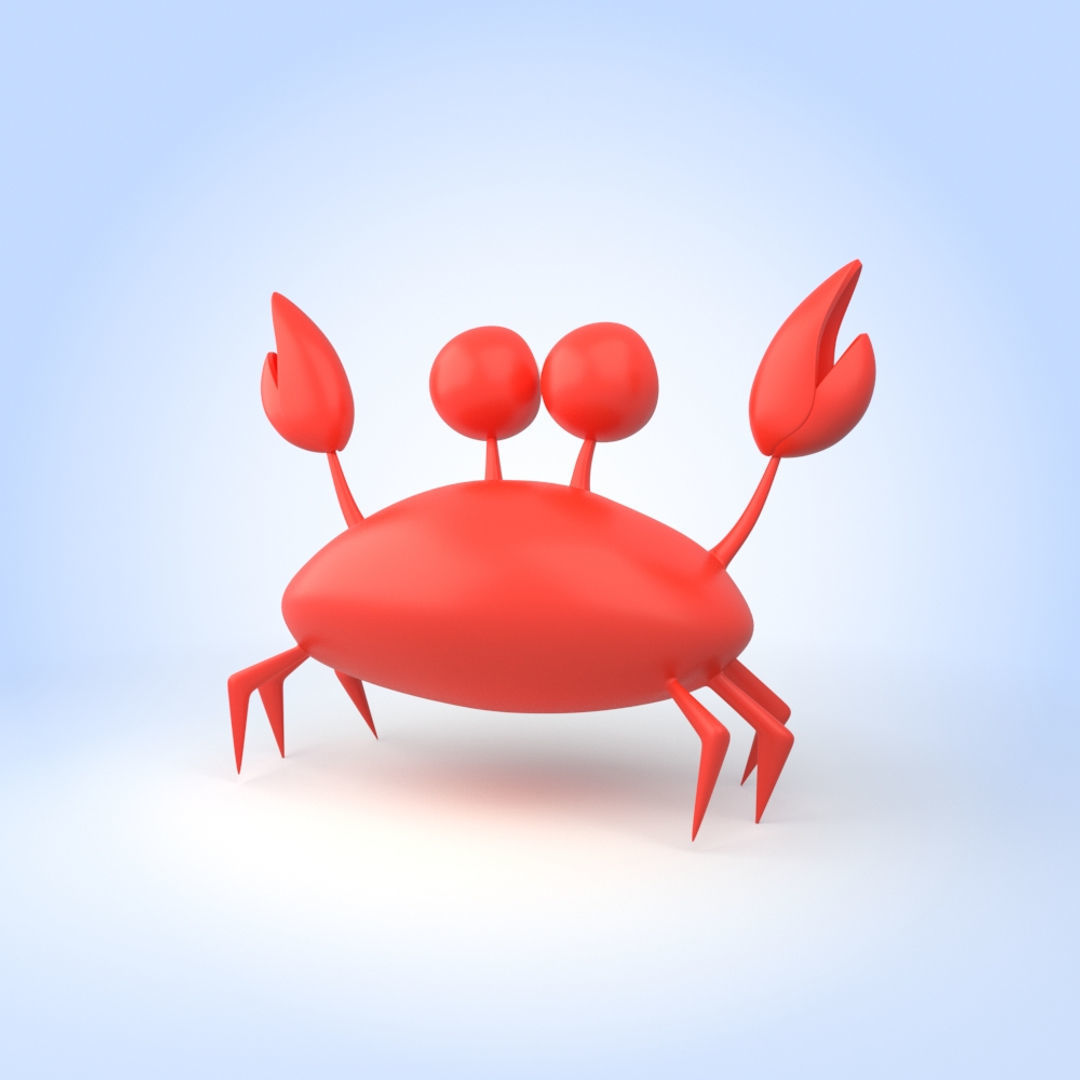 Cartoon Crab 3D model_2