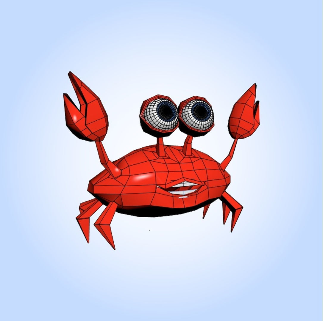 Cartoon Crab 3D model_4