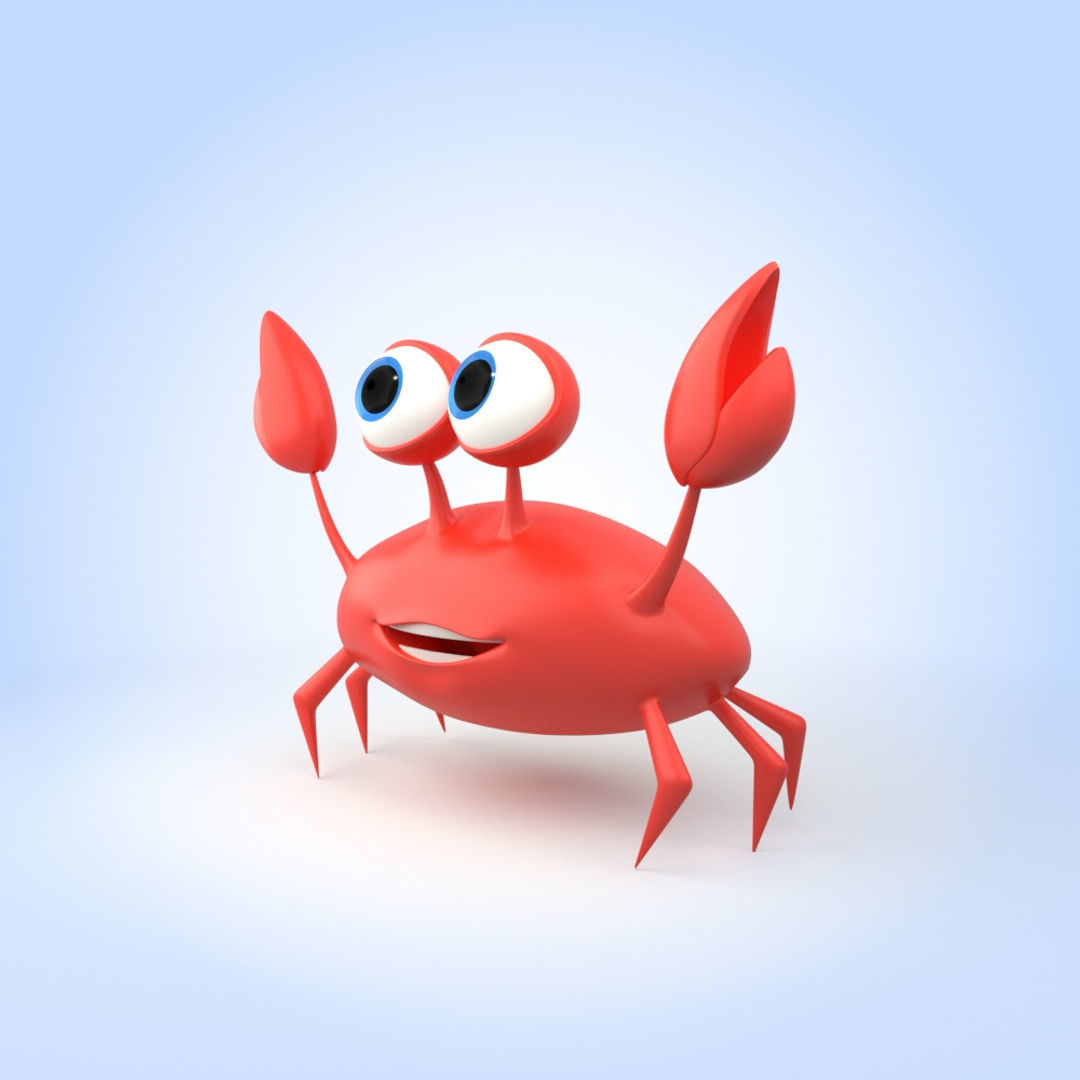 Cartoon Crab 3D model_3