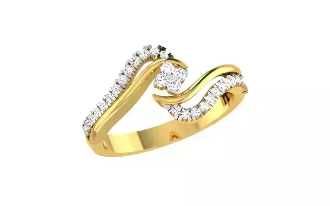 Women Solitaire Engagement Wedding Bypass Rings