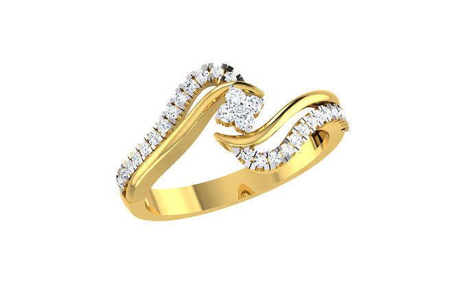 Women Solitaire Engagement Wedding Bypass Rings 3D print model