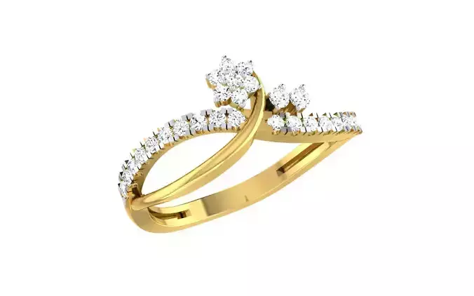 Women Solitaire Engagement Wedding Bypass Rings