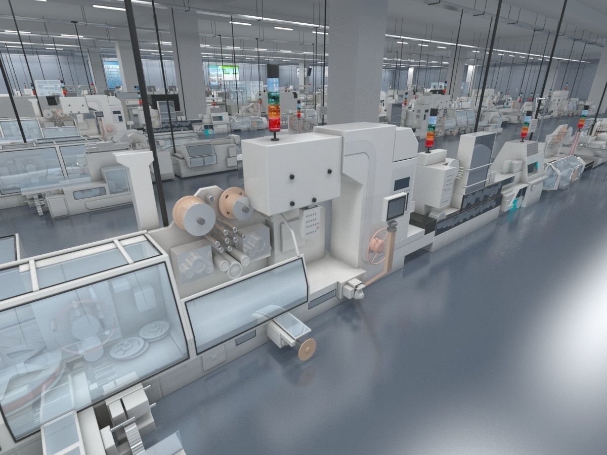  Factory Interior Scene  3D model_4