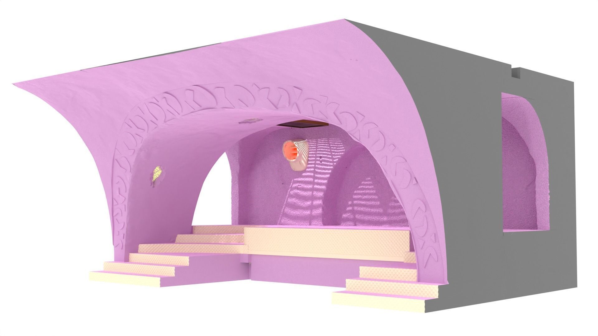 Jabbas Throne Area - small Foam version - 1-18 Hasbro Kenner 3D print model_3