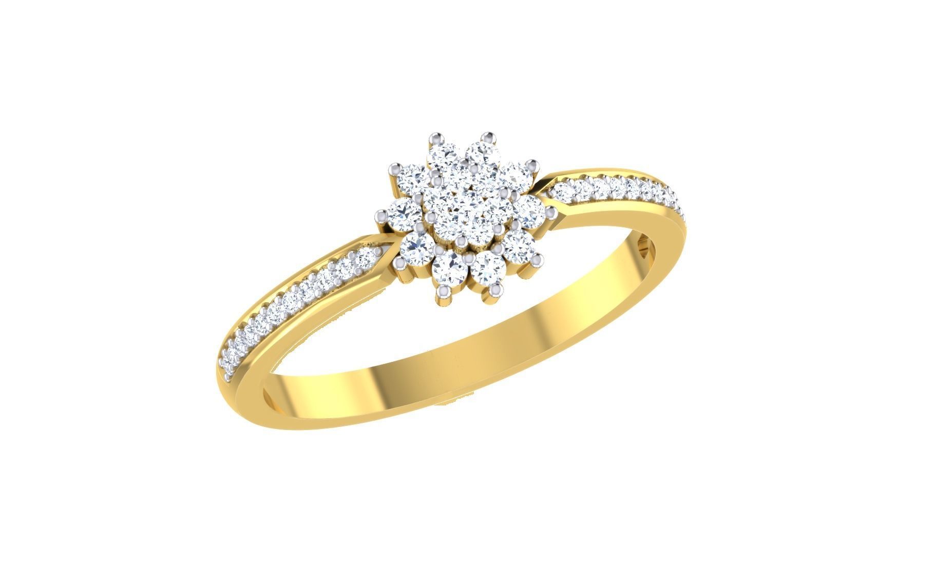 Solitaire Engagement Ring 3dm STL OBJ FBX Render Details 3D print model_1