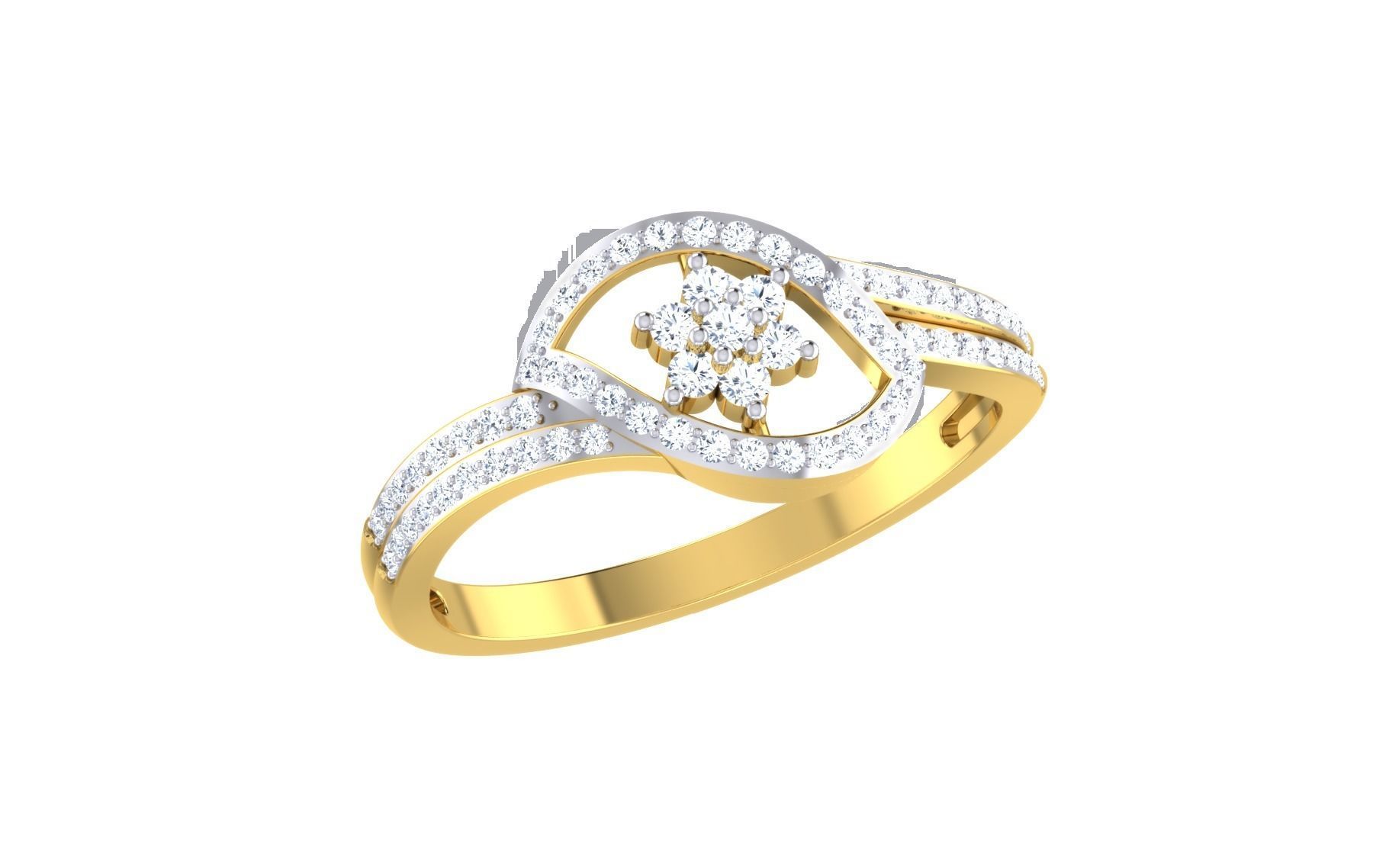 Solitaire Engagement Wedding Ring 3dm STL OBJ FBX Render Details 3D print model_1