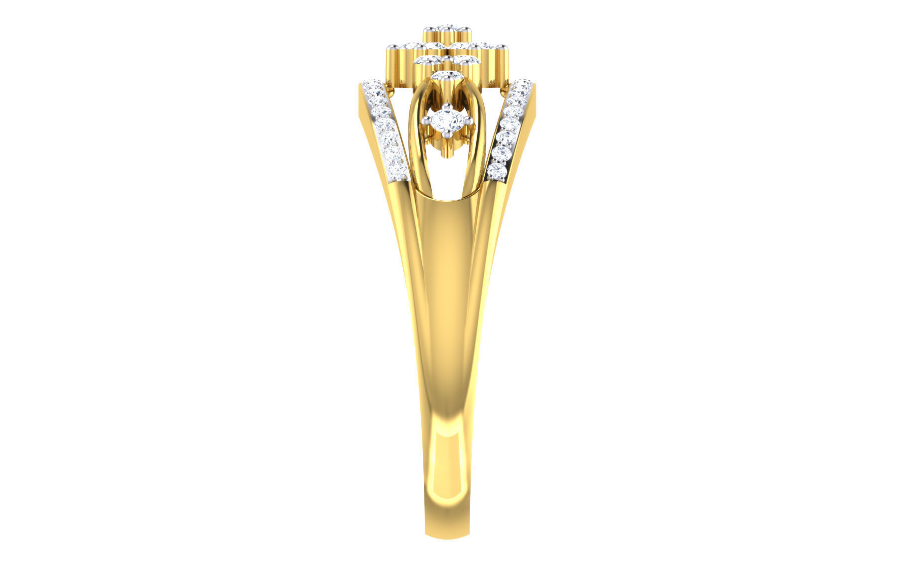 Solitaire Engagement Wedding Ring 3dm STL OBJ FBX Render Details 3D print model_4