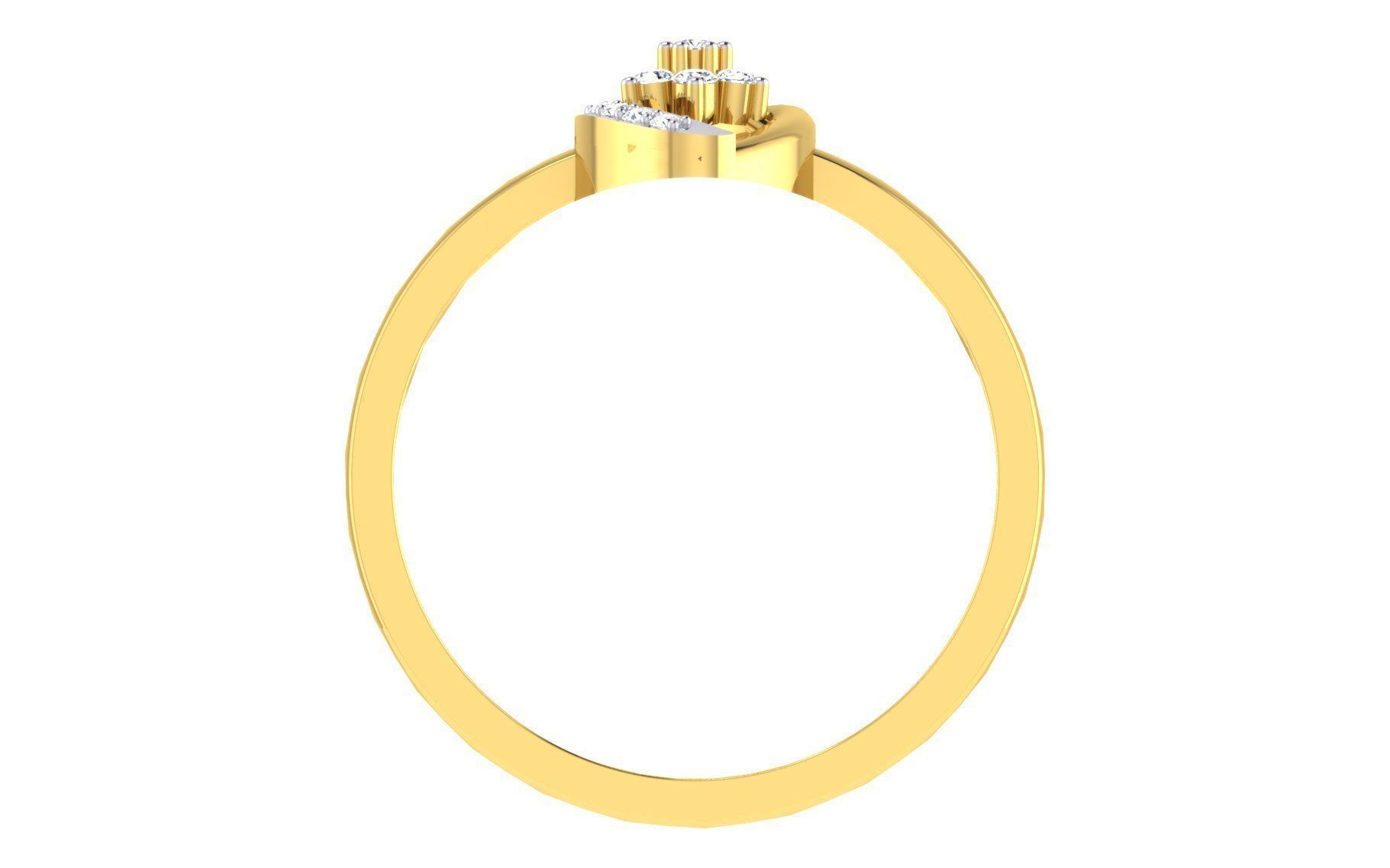 Solitaire Women Engagement Band Ring 3D print model_2