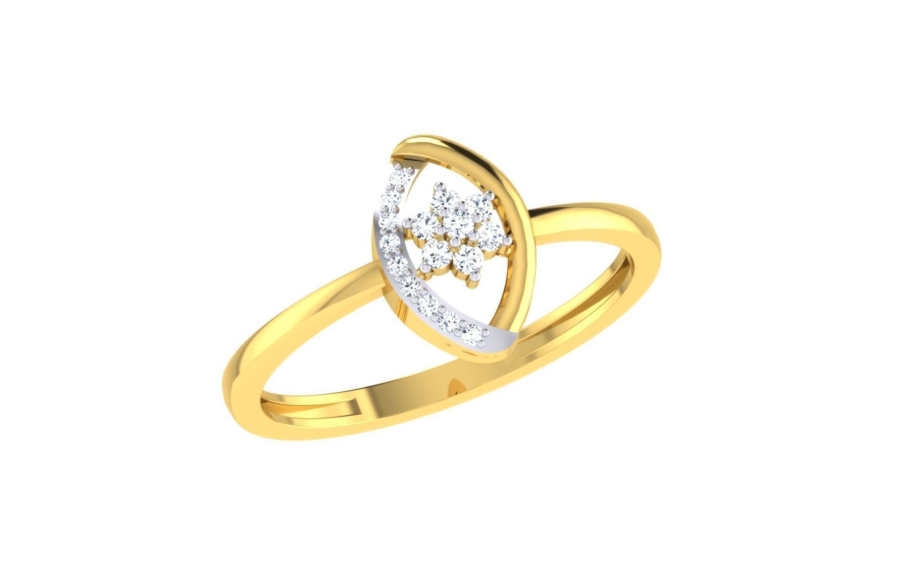 Solitaire Women Engagement Band Ring 3D print model_1