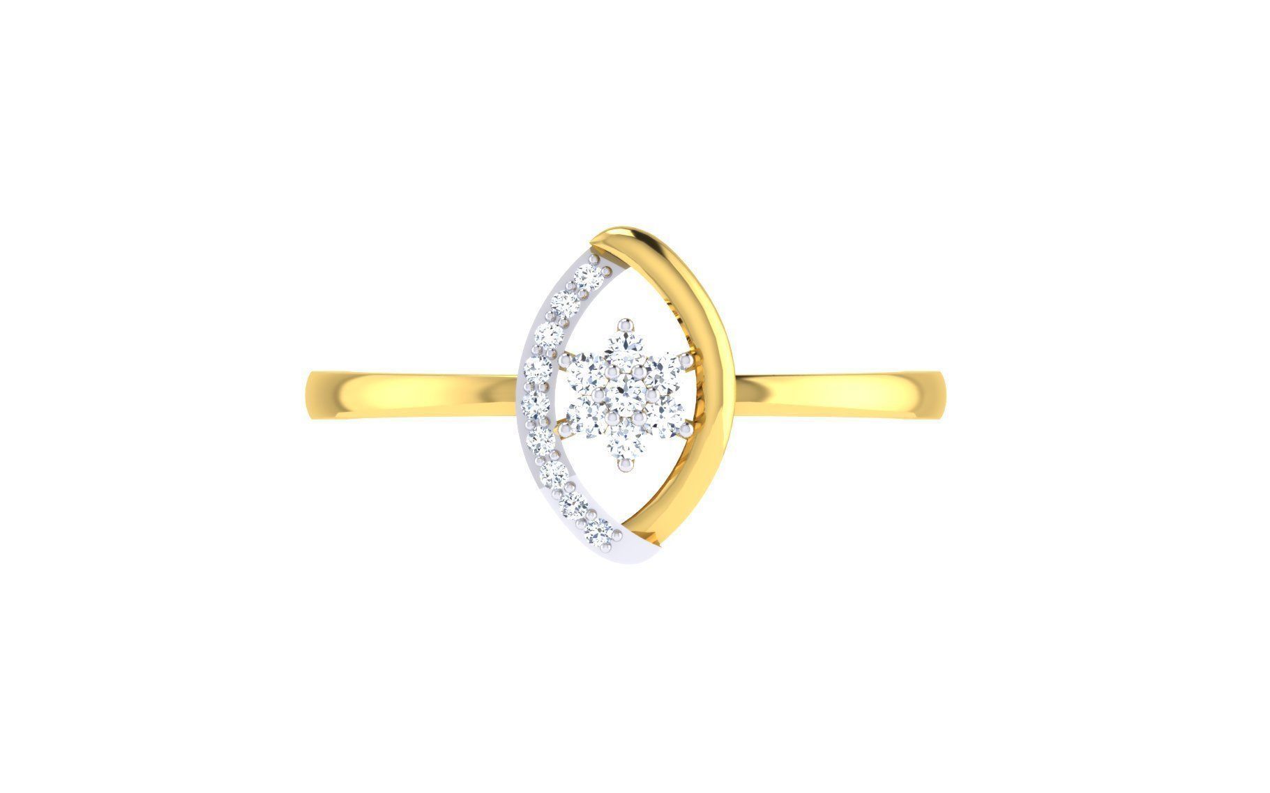 Solitaire Women Engagement Band Ring 3D print model_6