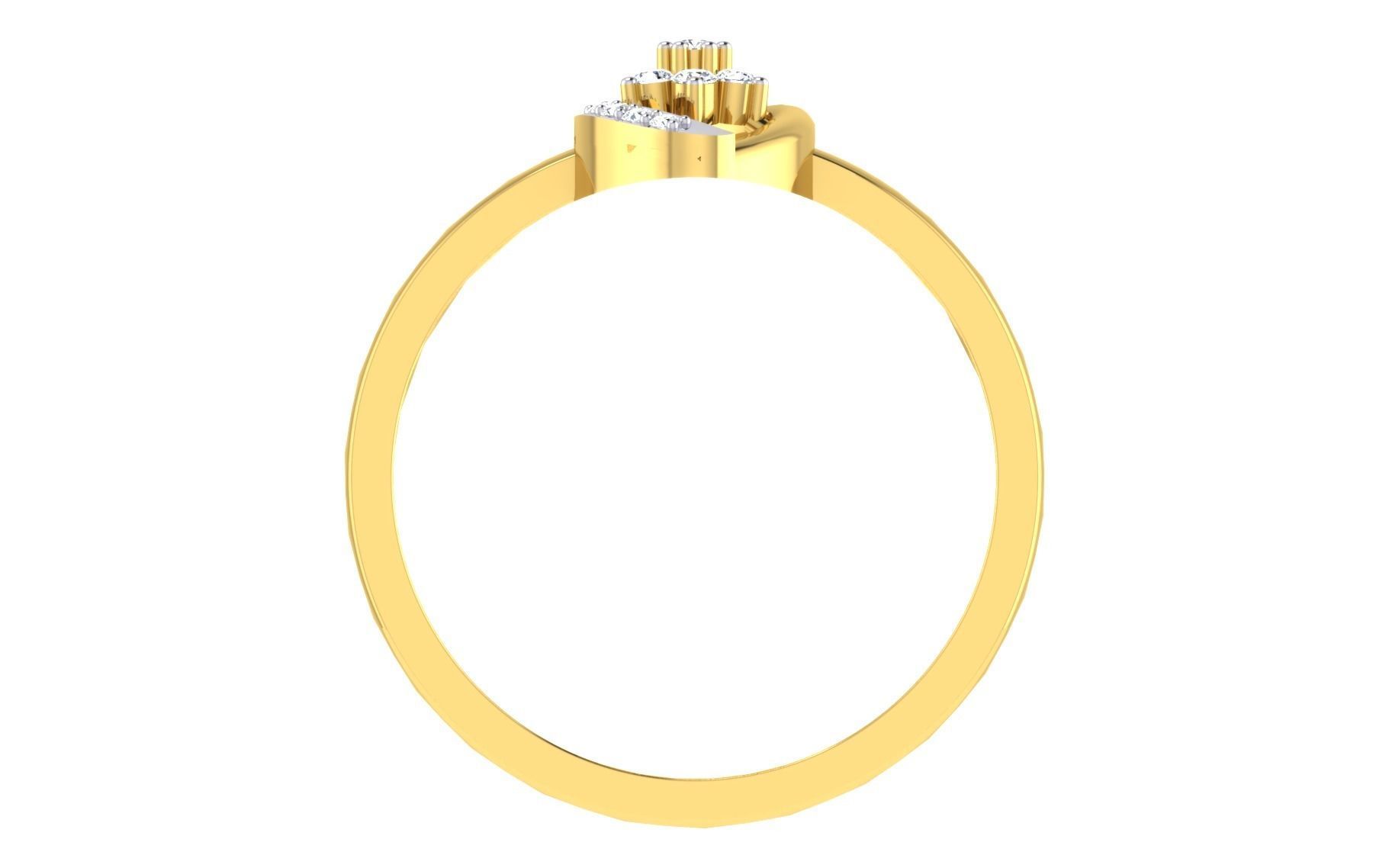 Solitaire Women Engagement Band Ring 3D print model_3