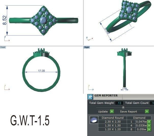 Solitaire Women Engagement Band Ring 3D print model_8