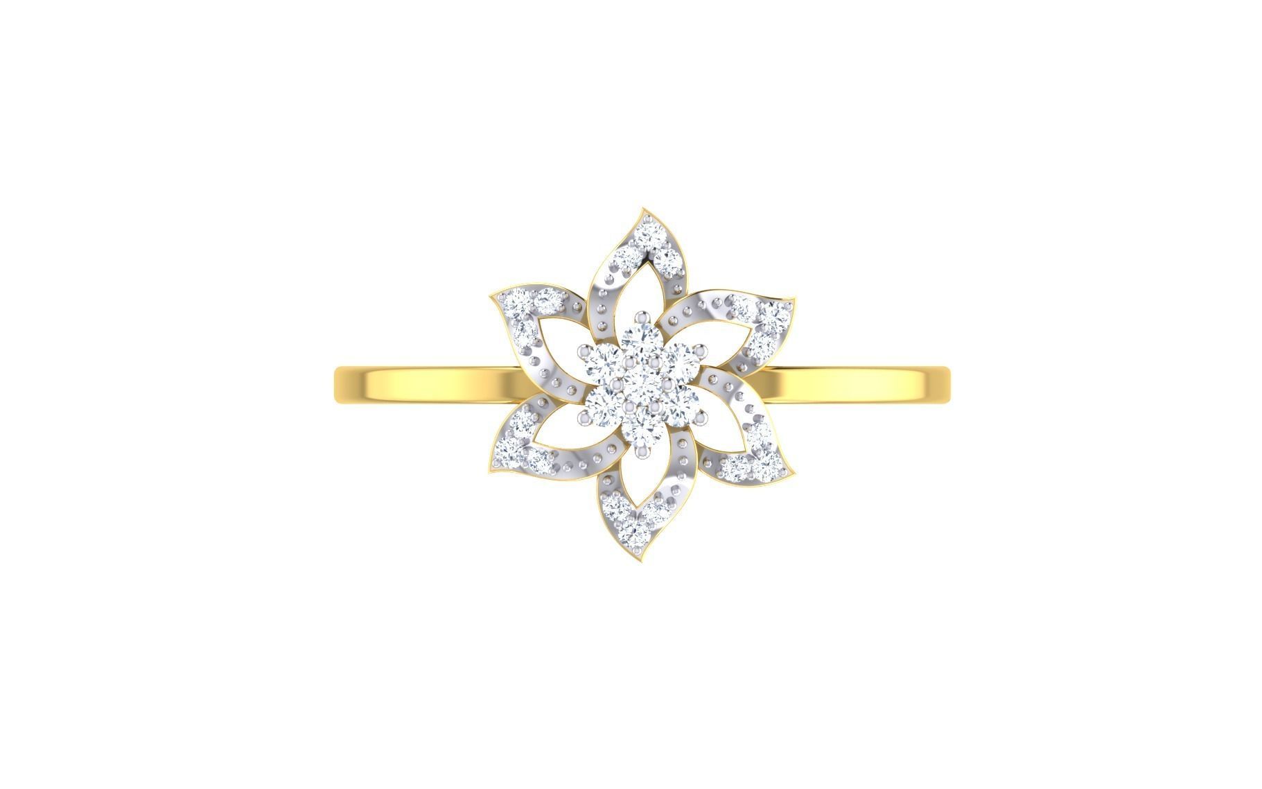 Solitaire Women Engagement Band Ring 3D print model_7