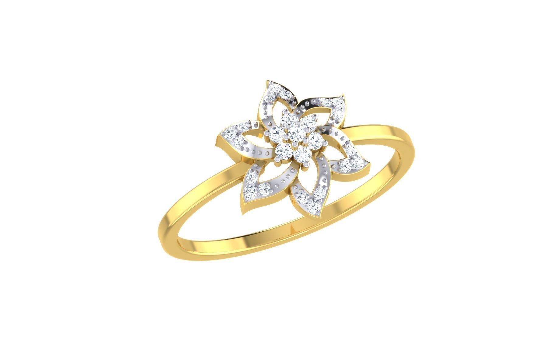 Solitaire Women Engagement Band Ring 3D print model_1