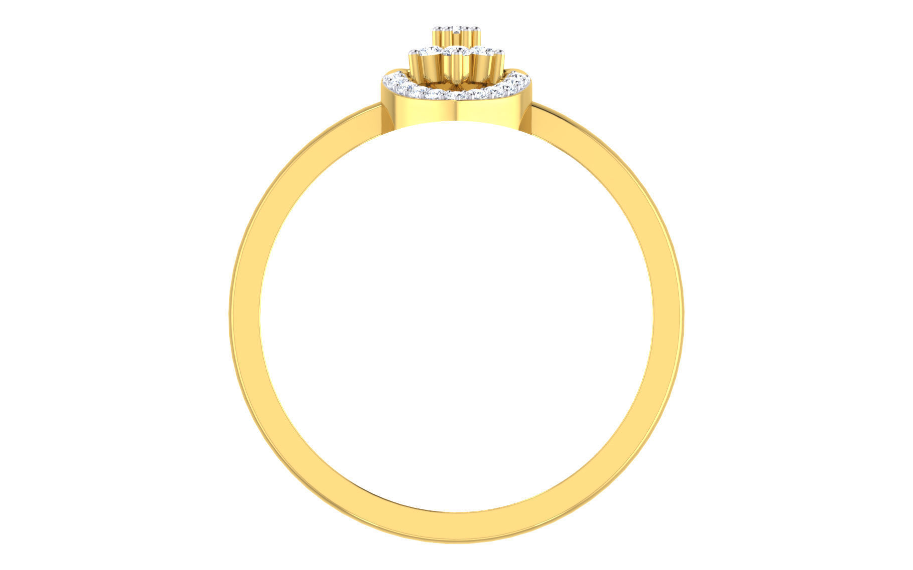 Solitaire Women Engagement Band Ring 3D print model_2