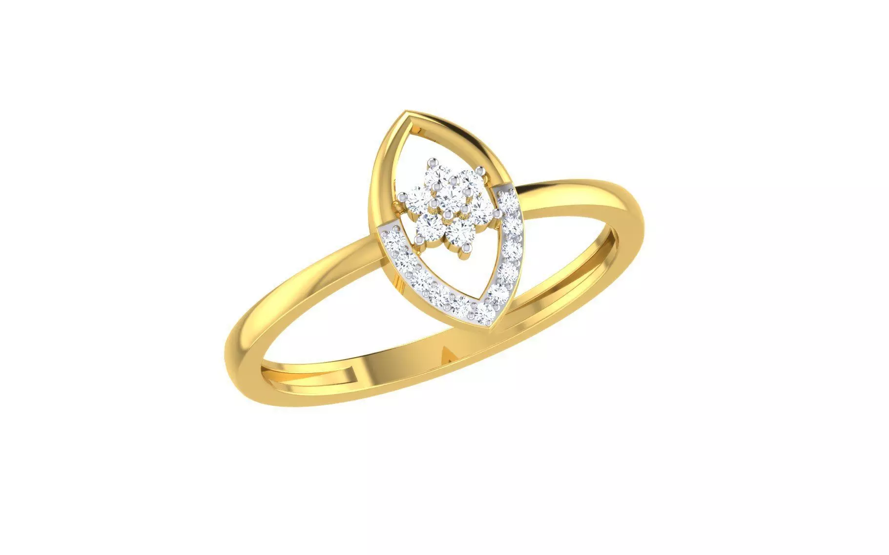 Solitaire Women Engagement Band Ring 3D print model_0