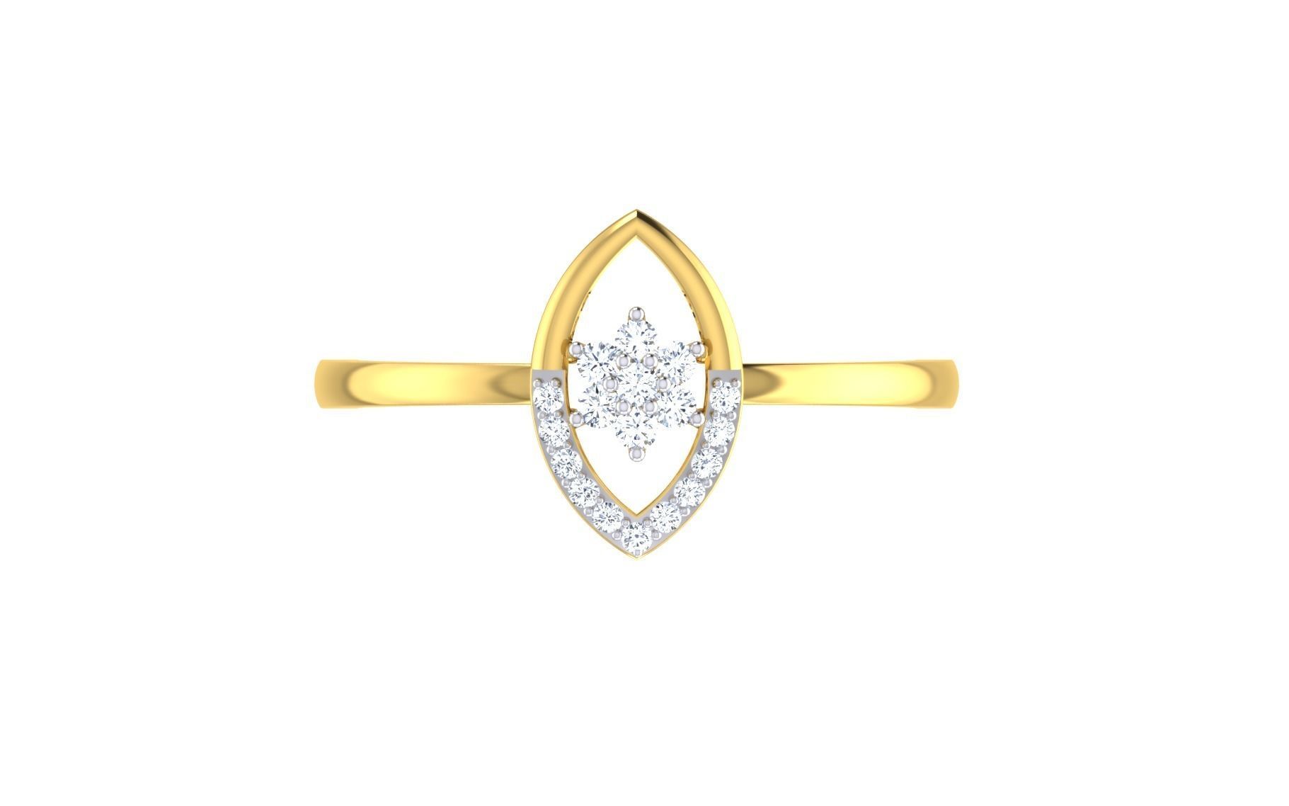 Solitaire Women Engagement Band Ring 3D print model_7