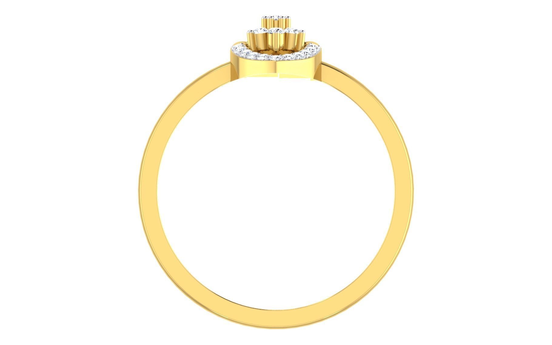 Solitaire Women Engagement Band Ring 3D print model_3