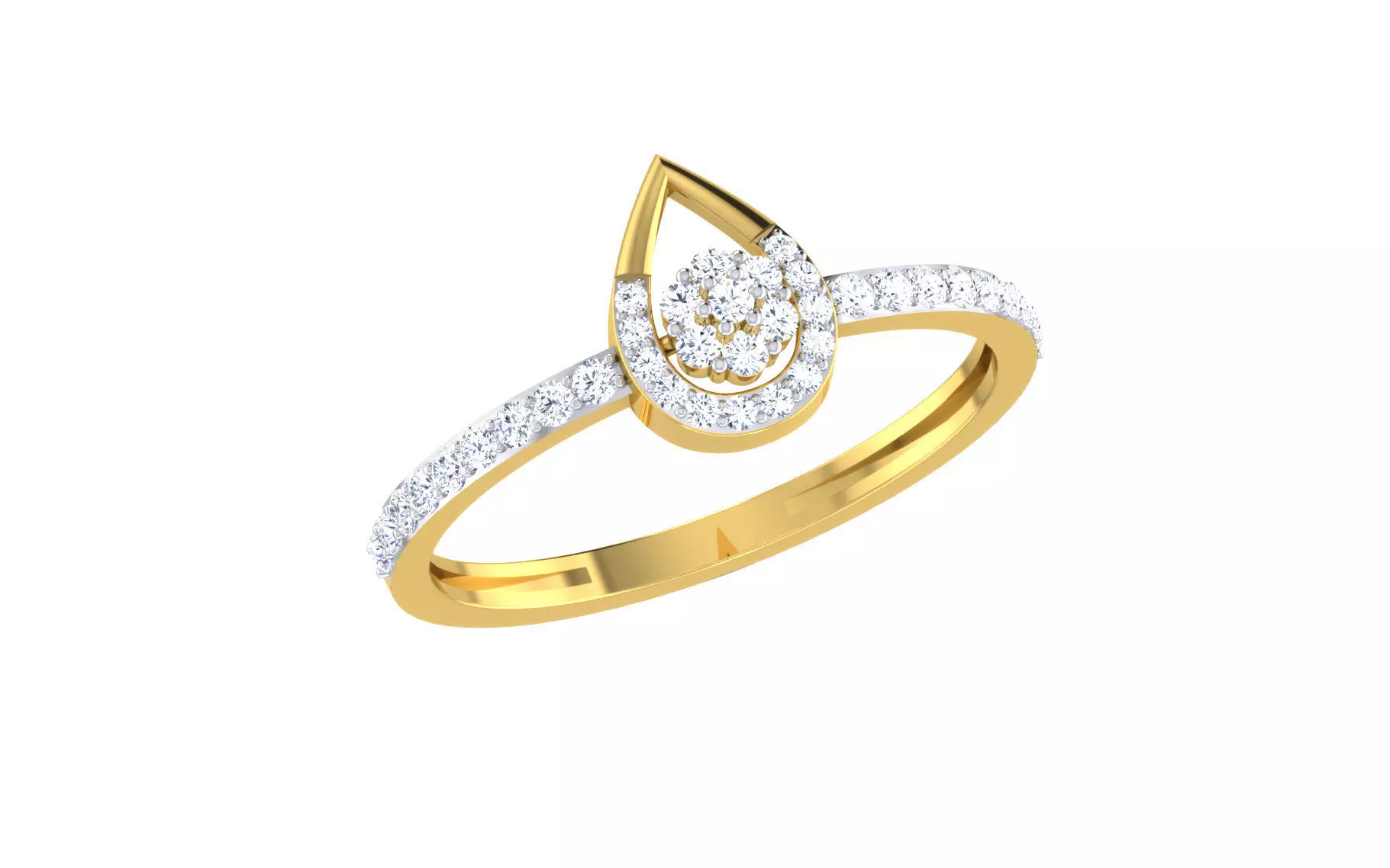 Solitaire Engagement Ring 3dm STL OBJ FBX Render Details 3D print model_0