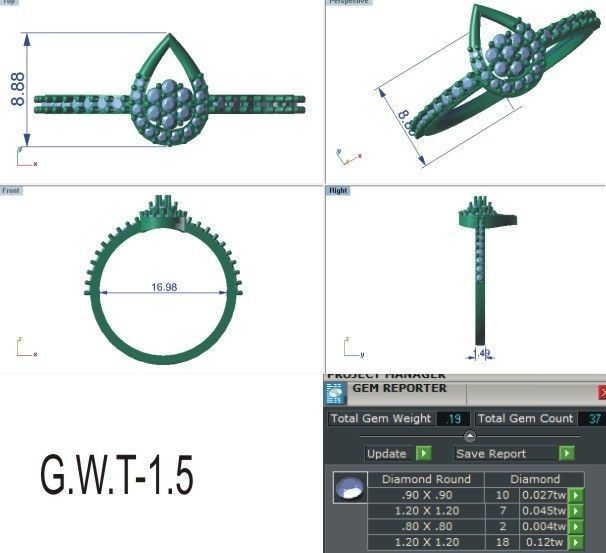 Solitaire Engagement Ring 3dm STL OBJ FBX Render Details 3D print model_8