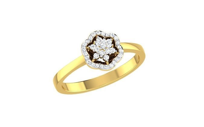 Solitaire Women Engagement Band Ring 3D print model