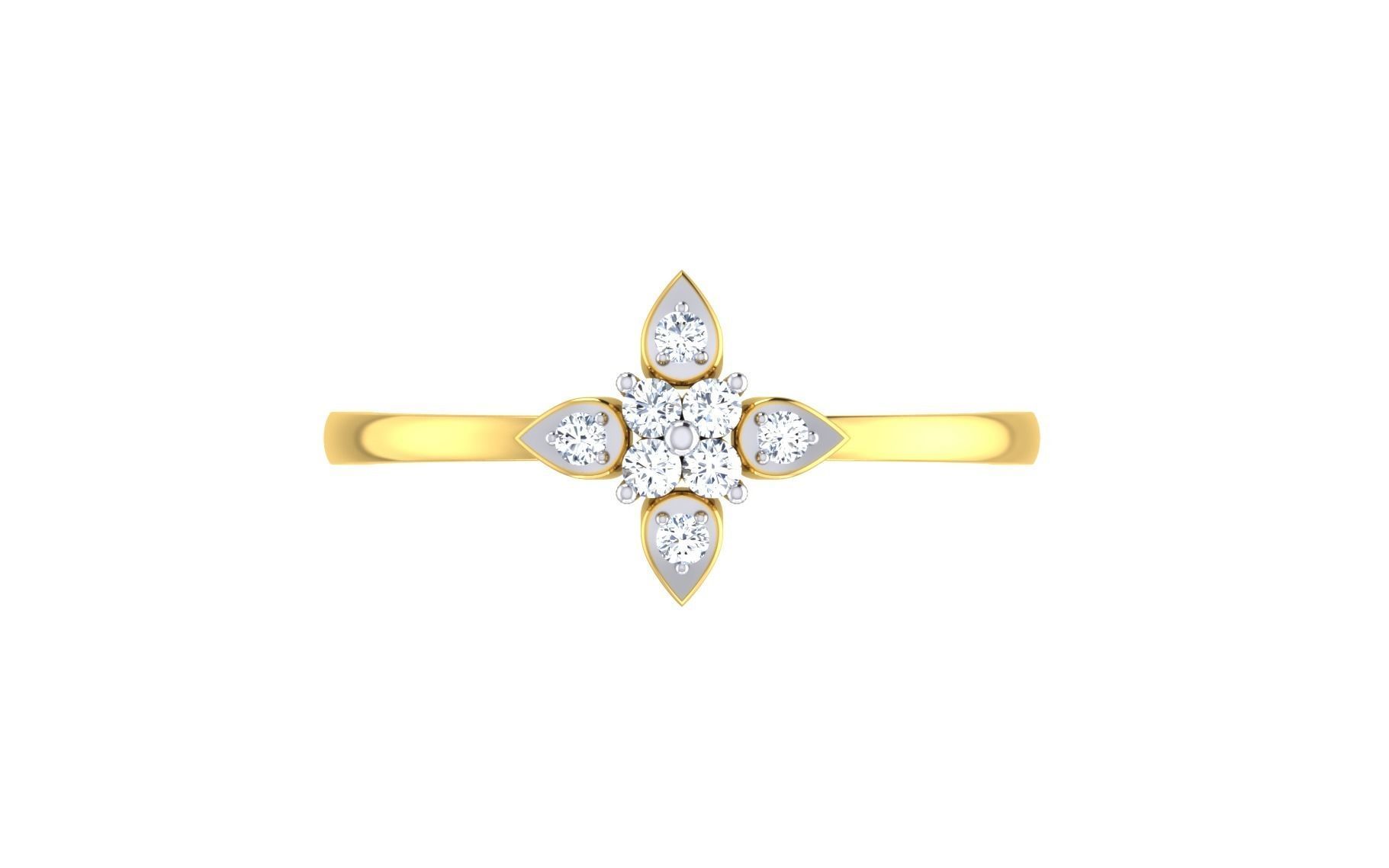 Solitaire Women Engagement Band Ring 3D print model_7