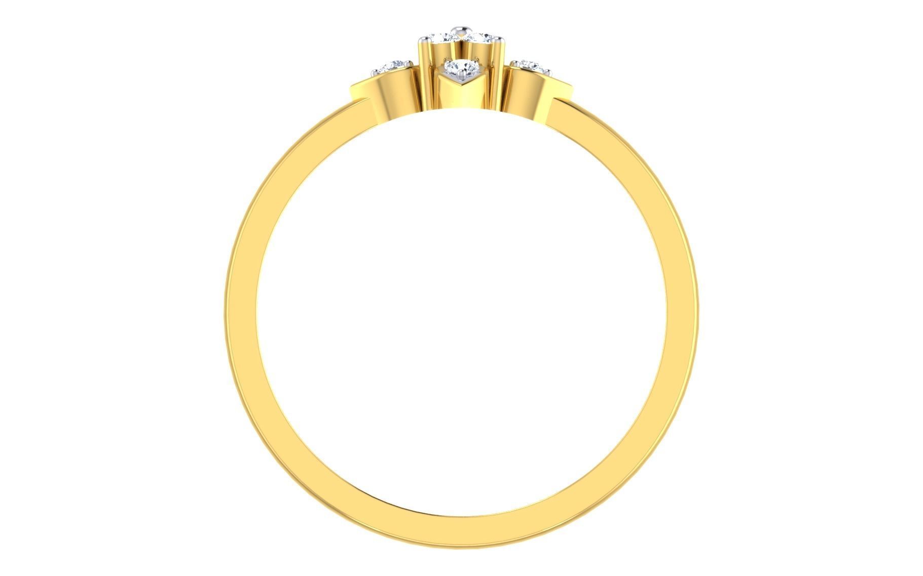 Solitaire Women Engagement Band Ring 3D print model_3