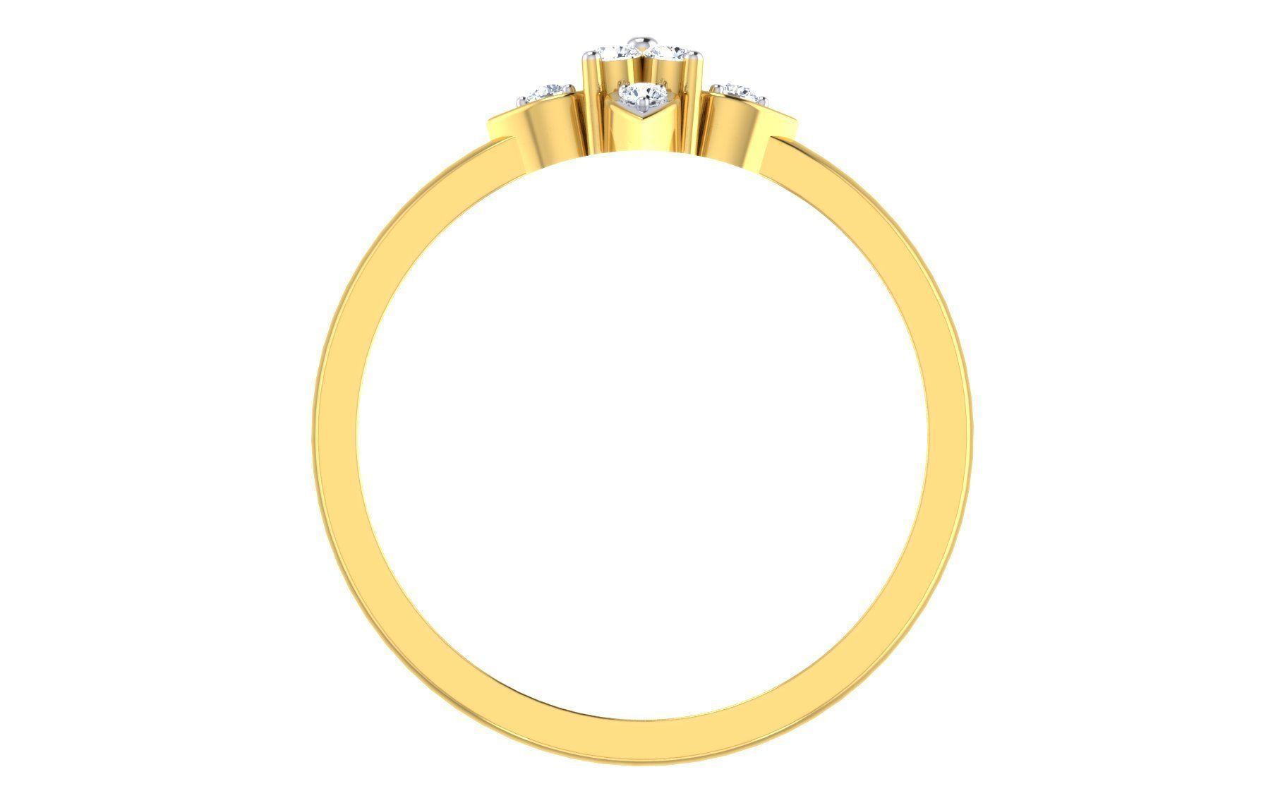 Solitaire Women Engagement Band Ring 3D print model_2