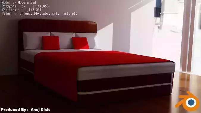 MODERN BED 3d Model Free 3D model