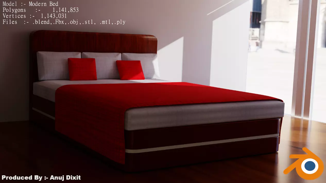 MODERN BED 3d Model Free 3D model_0