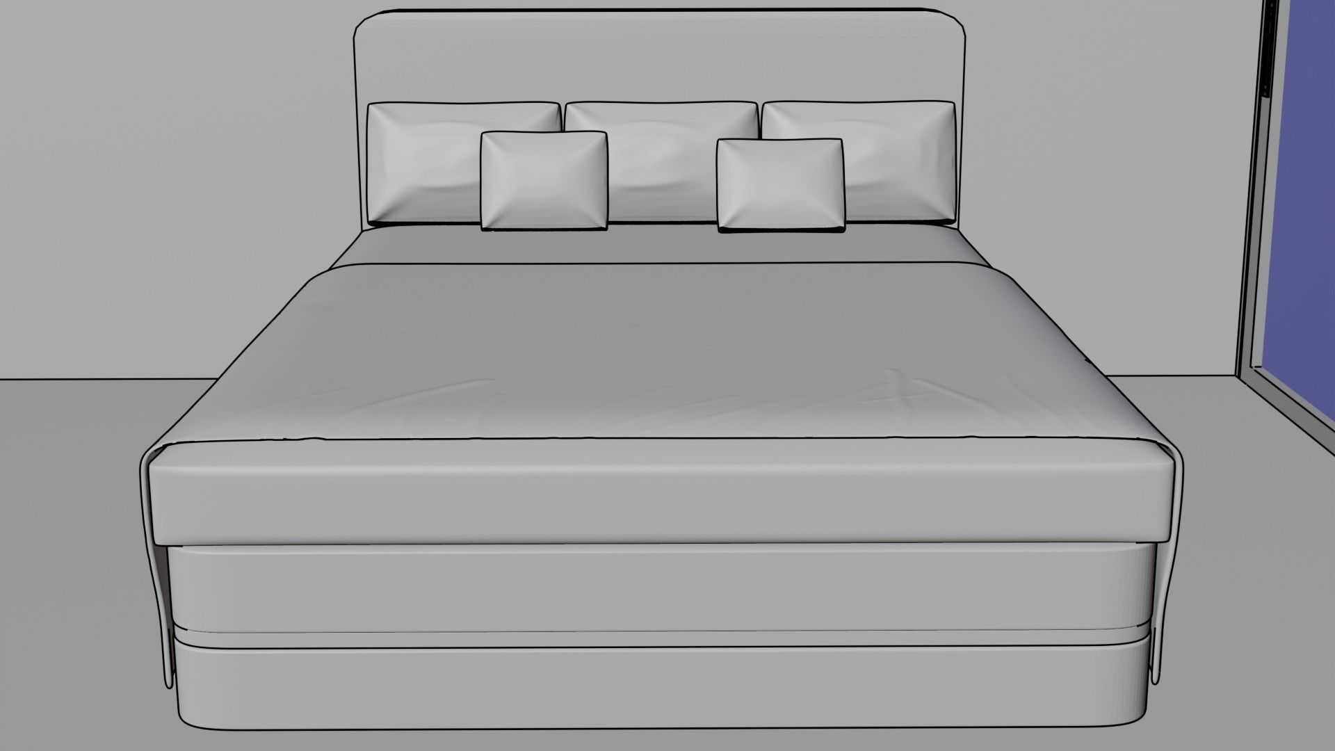 MODERN BED 3d Model Free 3D model_7