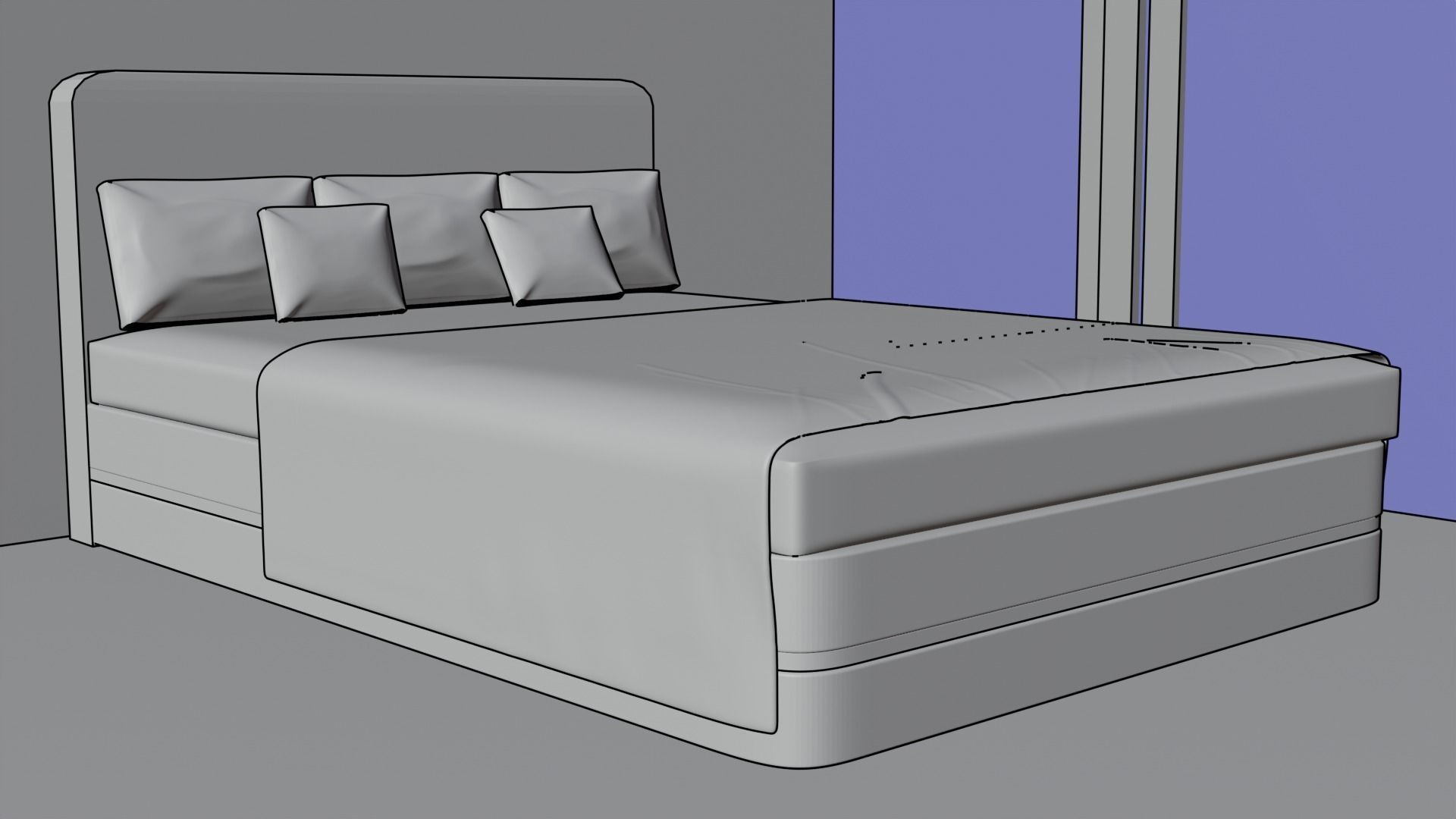 MODERN BED 3d Model Free 3D model_6
