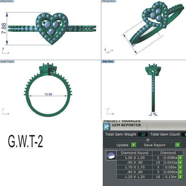 Solitaire Engagement Ring 3dm STL OBJ FBX Render Details 3D print model_8