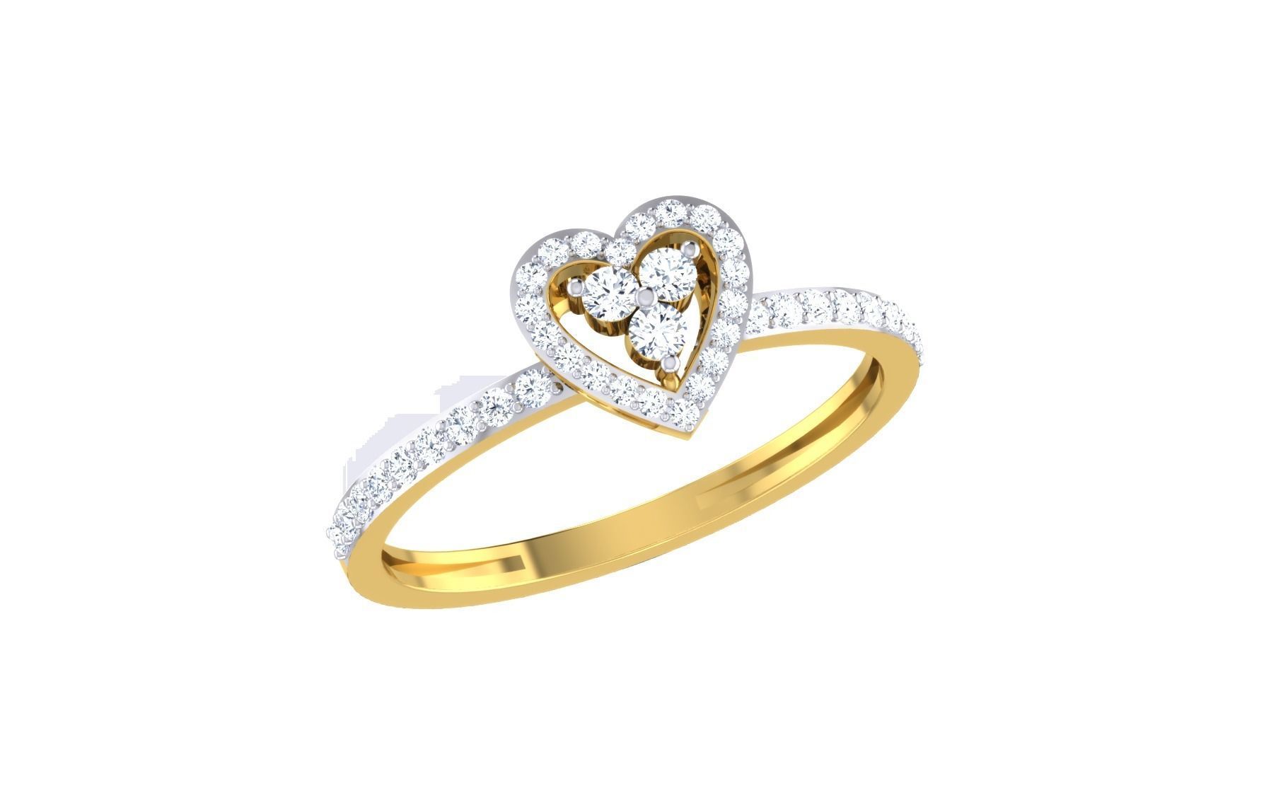 Solitaire Engagement Ring 3dm STL OBJ FBX Render Details 3D print model_1